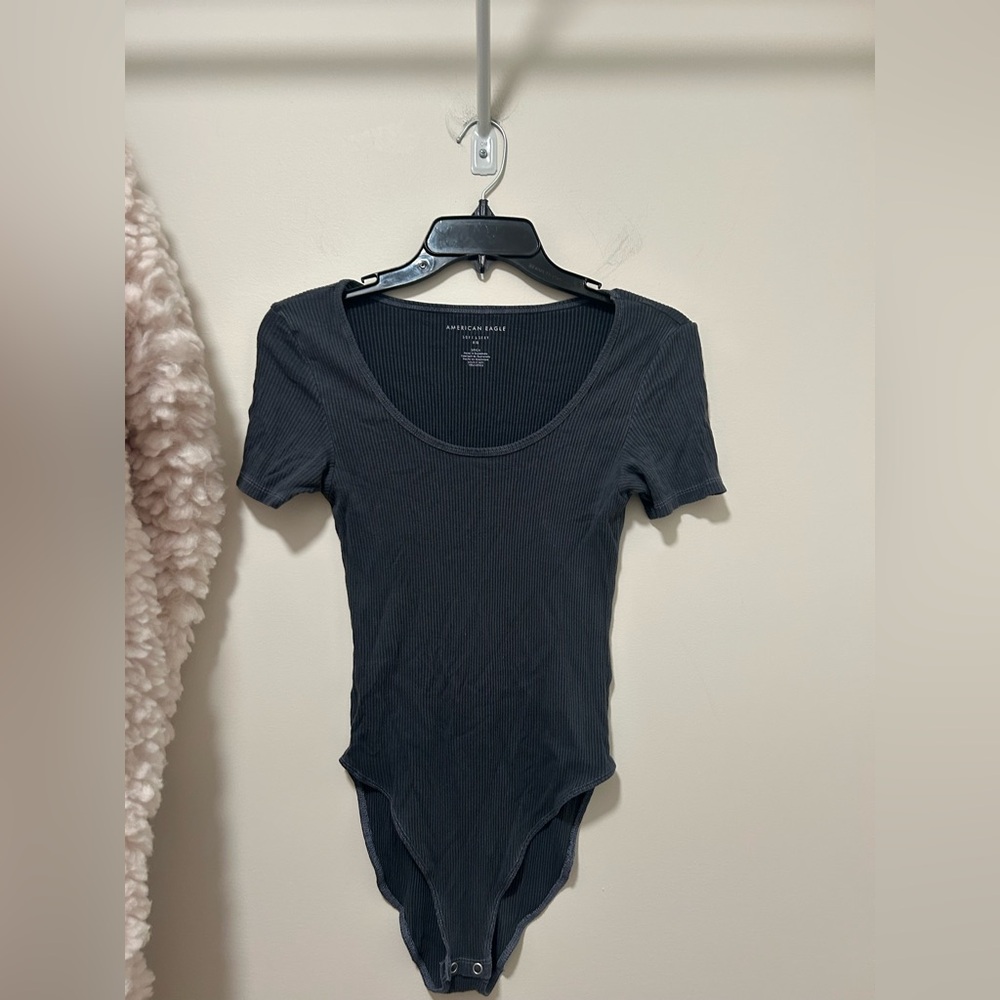 small gray american eagle bodysuit!
